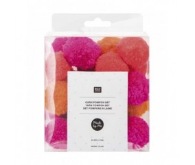  Set POMPONS MIXTE FLUO - Rico Design 