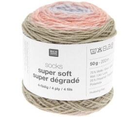Laine à chaussette Socks Super Soft Super Dégradé 4 fils - Rico Design