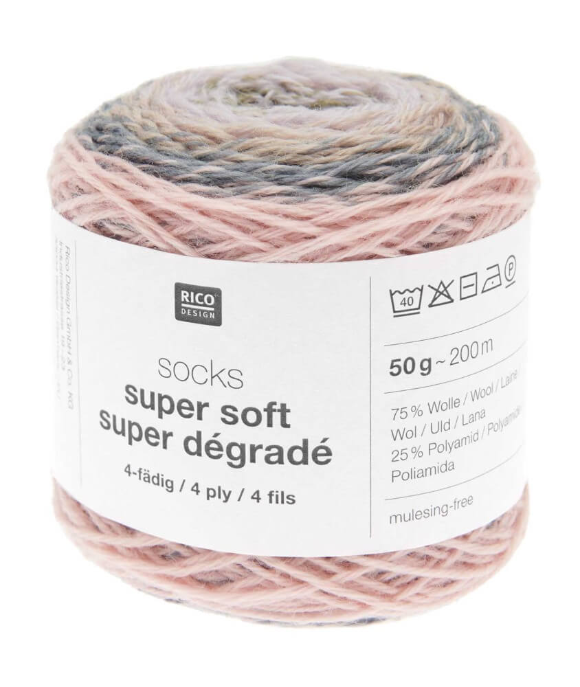 Laine à chaussette Socks Super Soft Super Dégradé 4 fils - Rico Design Laine à chaussette Socks Super Soft Super Dégradé 4 fils - Rico Design