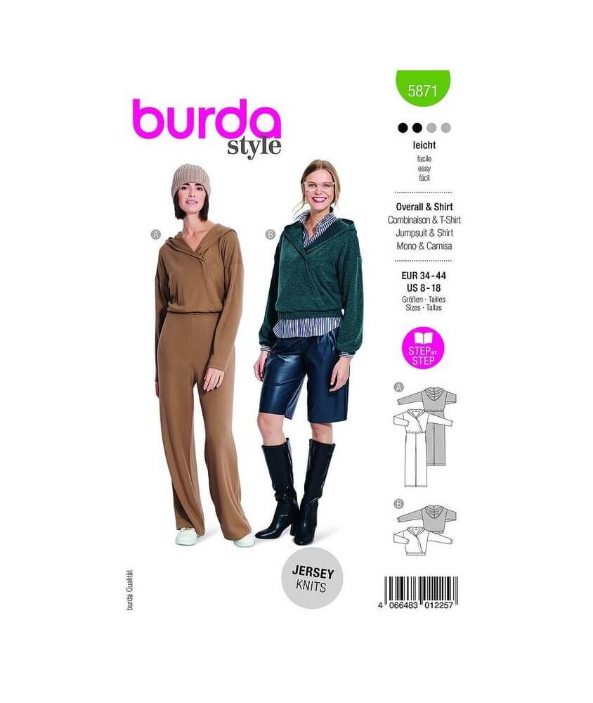 Patron Burda 5871-Combinaison & T-shirt