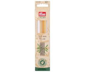 Aiguilles à tricoter doubles pointes 15cm en bambou N°2,5 à 4 - Prym