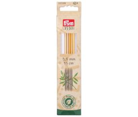 Aiguilles à tricoter doubles pointes 15cm en bambou N°2,5 à 4 - Prym