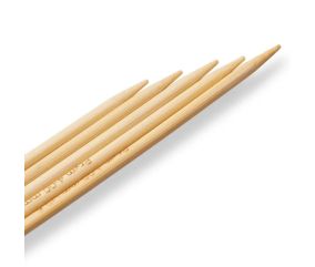 Aiguilles à tricoter doubles pointes 15cm en bambou N°2,5 à 4 - Prym