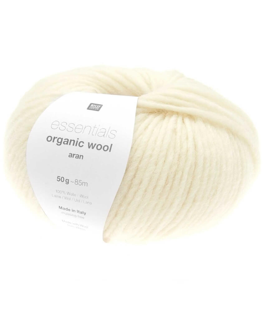 Pelote de laine à tricoter Essentials Organic Wool Aran - Rico Design