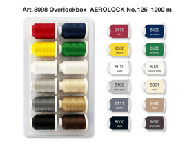 Coffret de 12 cônes de fil mousse uni Aeroflock N°125 Madeira - 1200m - Certifié Oeko-Tex
