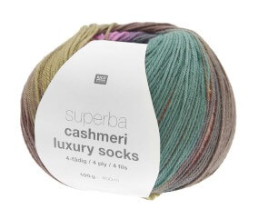 Pelote de laine à chaussettes Superba Cashmeri Luxury Socks 4 fils - 100gr - Rico Design