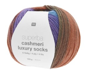 Pelote de laine à chaussettes Superba Cashmeri Luxury Socks 4 fils - 100gr - Rico Design