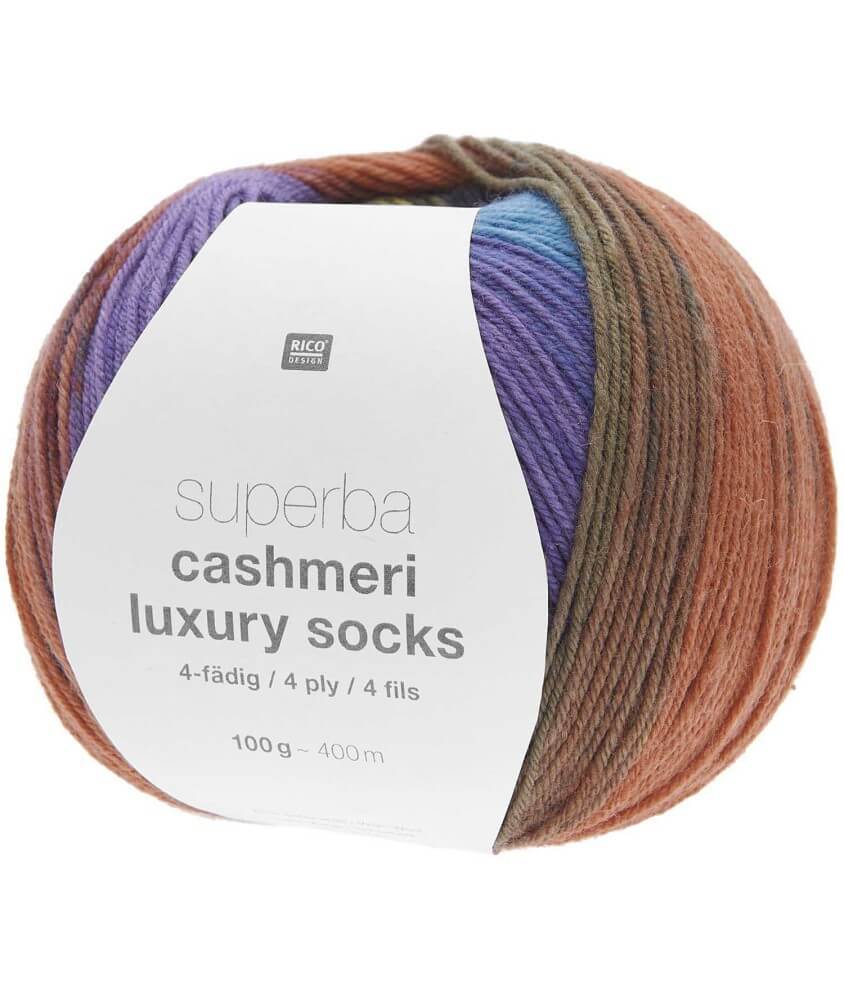 Pelote de laine à chaussettes Superba Cashmeri Luxury Socks 4 fils - 100gr - Rico Design