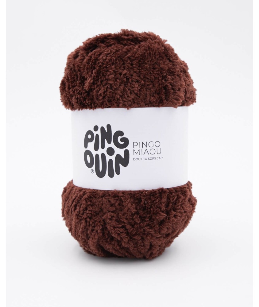 Fil à tricoter PINGO MIAOU - 100GR - Pingouin - Brun Marron