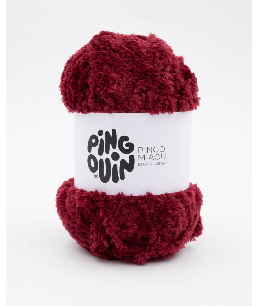 Fil à tricoter PINGO MIAOU - 100GR - Pingouin - Grenat Rouge