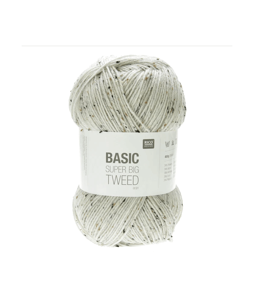 Laine à tricoter BASIC SUPER BIG TWEED ARAN - 400GR ! - RICO