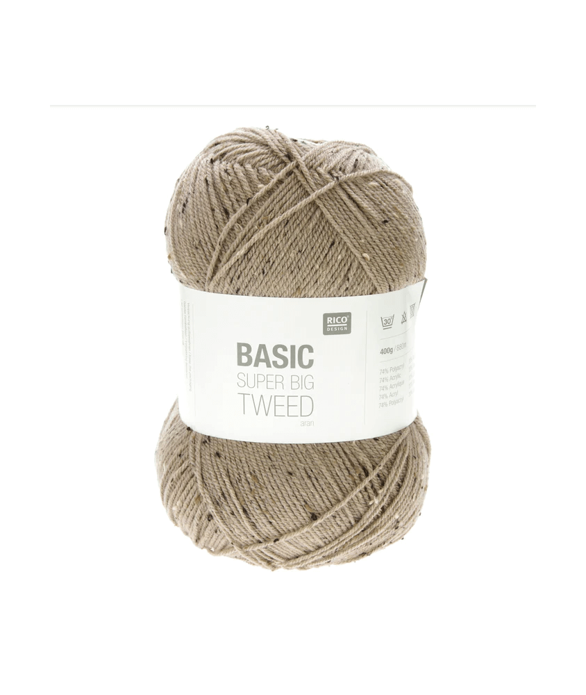 Laine à tricoter BASIC SUPER BIG TWEED ARAN - 400GR ! - RICO