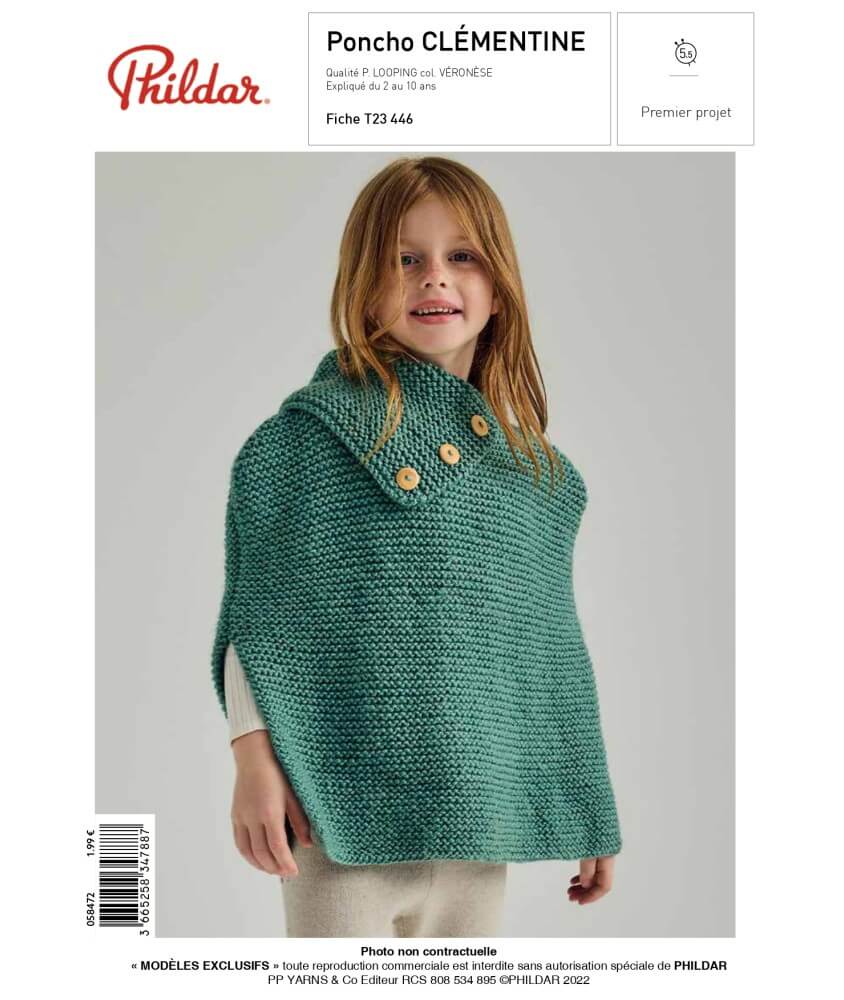 E-MODELE ENFANT - PONCHO CLEMENTINE - PHILDAR