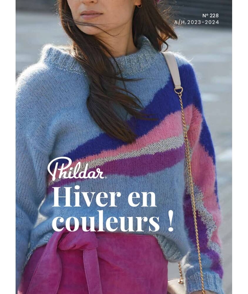 Catalogue Femme Automne/Hiver 2023-2024 n°228 de Phildar - Hiver en couleur -  Élégance Rétro et Tendances Actuelles