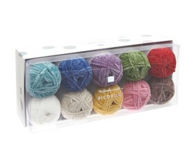 Kit de 10 Pelotes de Fil Chenille Ricorumi Nilli Nilli Rainbow - Rico Design