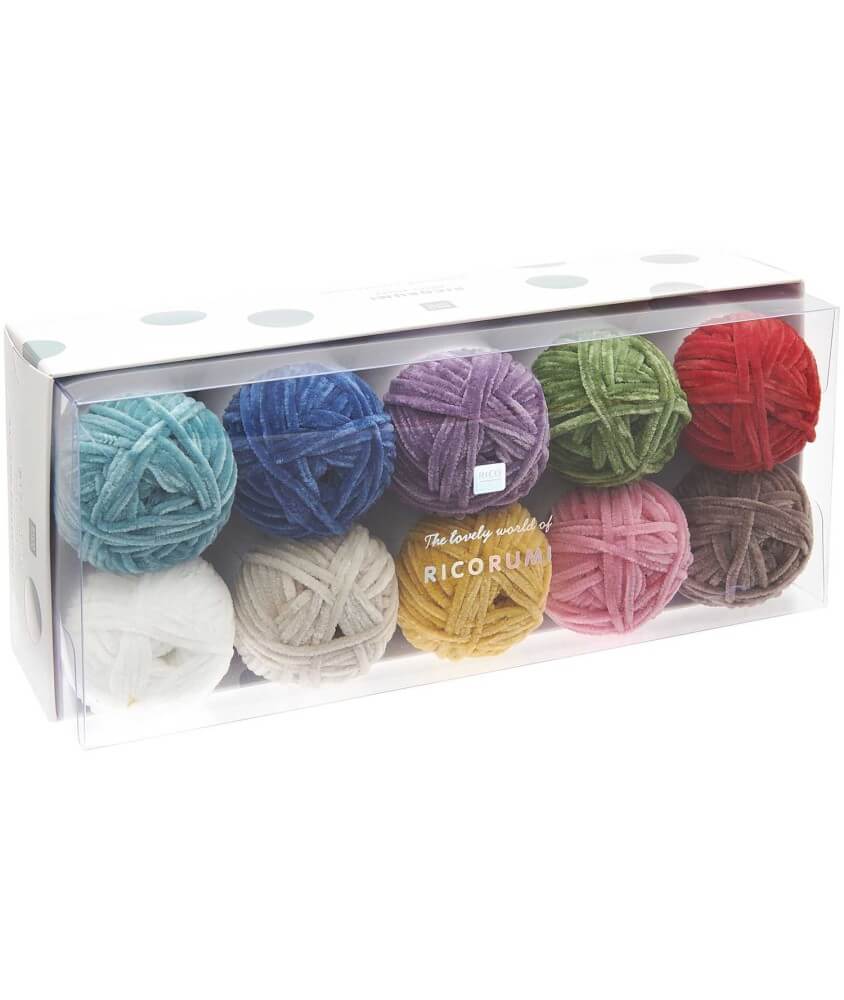 Kit de 10 Pelotes de Fil Chenille Ricorumi Nilli Nilli Rainbow - Rico Design