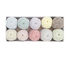 Kit de 10 Pelotes de Fil Chenille Ricorumi Nilli Nilli Pastel - Rico Design