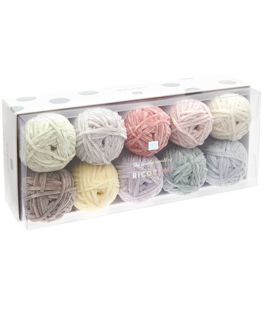 Kit de 10 Pelotes de Fil Chenille Ricorumi Nilli Nilli Pastel - Rico Design