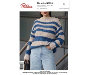 E-MODELE FEMME - MARINIERE NASSIA - TON BLEU - PHILDAR