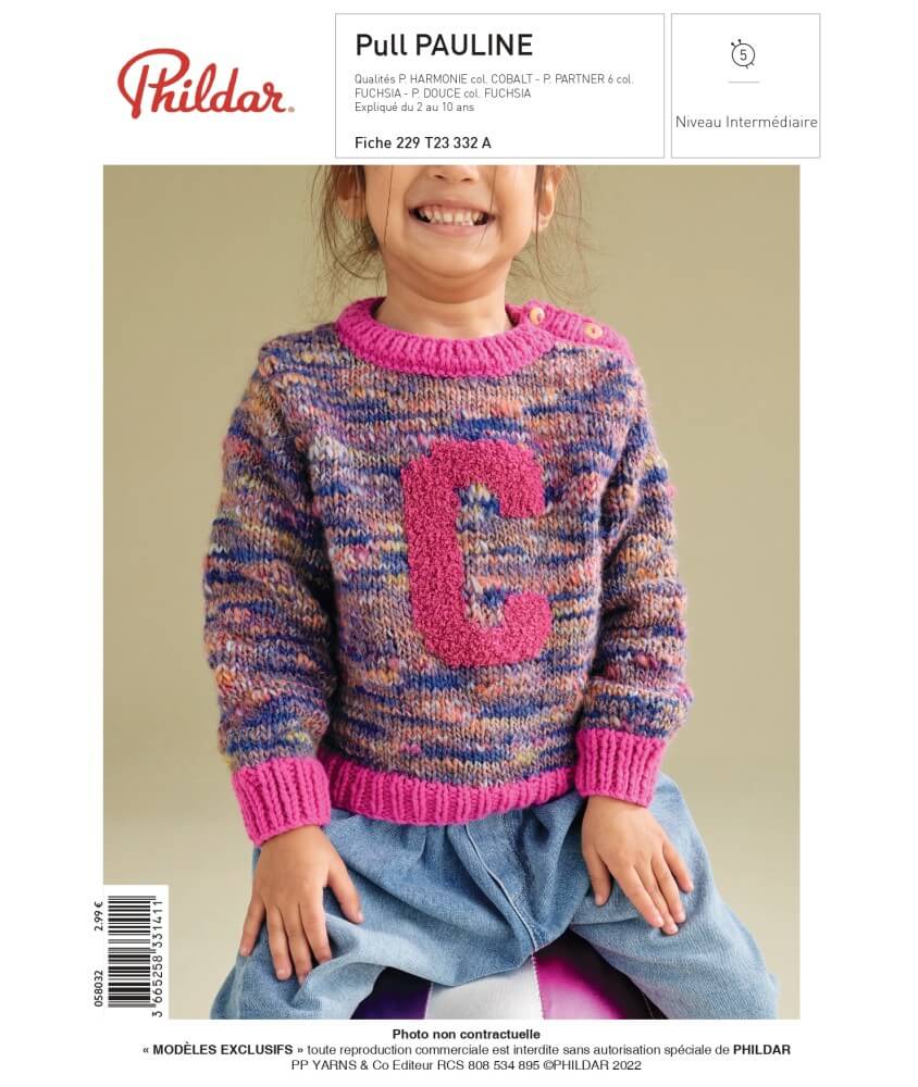 E-MODELE FILLE - PULL PAULINE - TON ROSE - PHILDAR