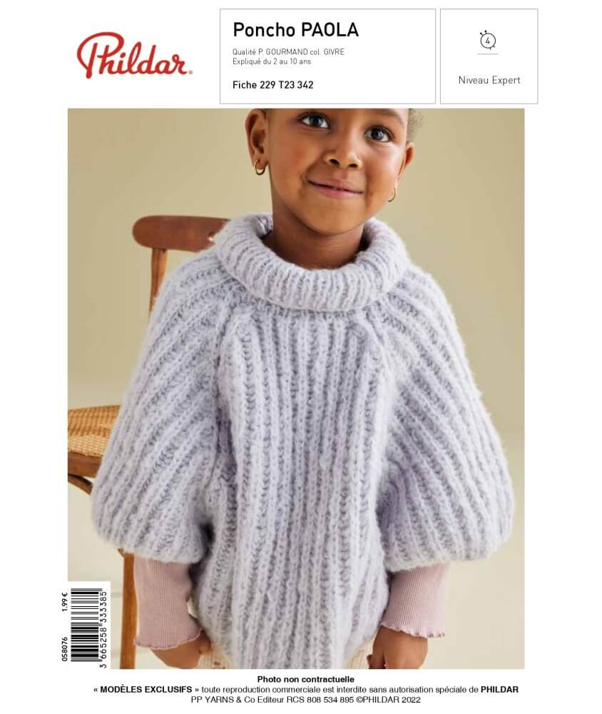 E-MODELE ENFANT - PONCHO PAOLA - PHILDAR