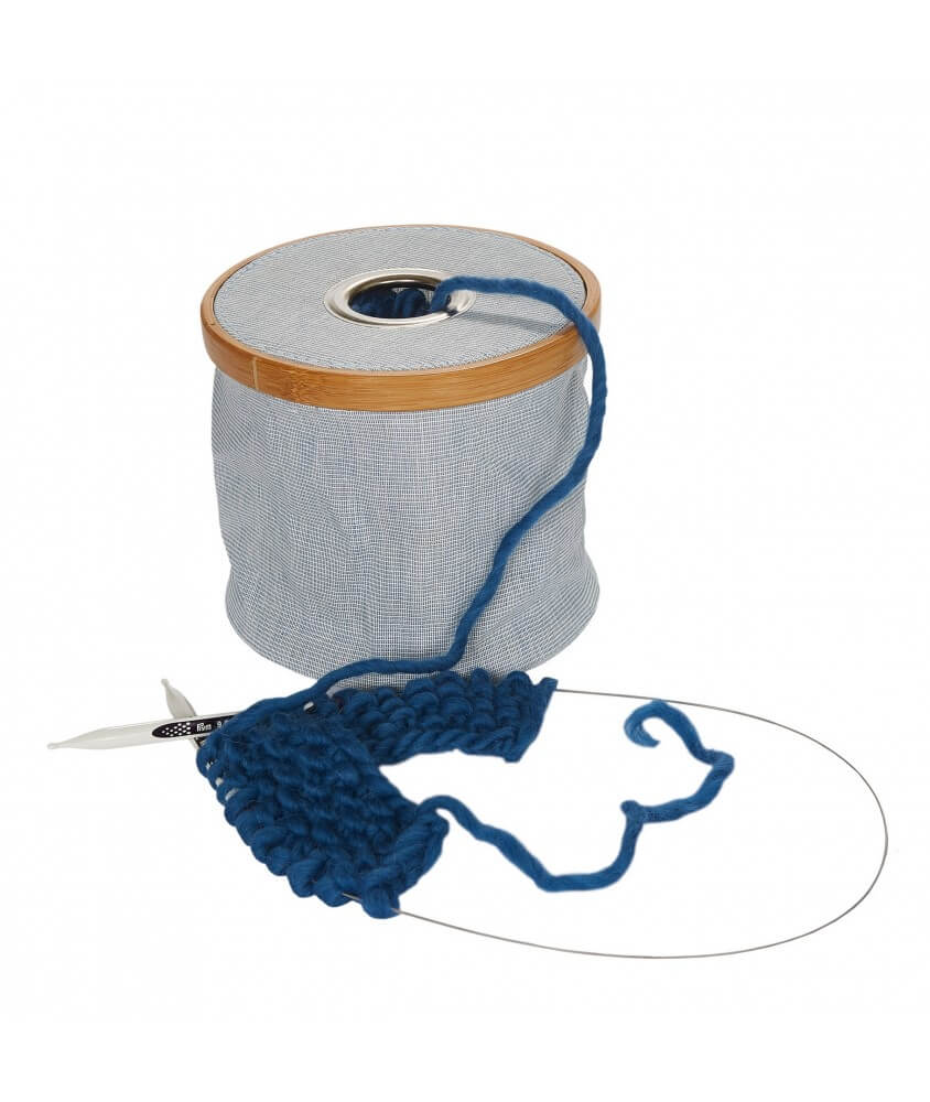 BAC A LAINE PLIABLE Rayé bleu Canvas meets Bamboo - Prym