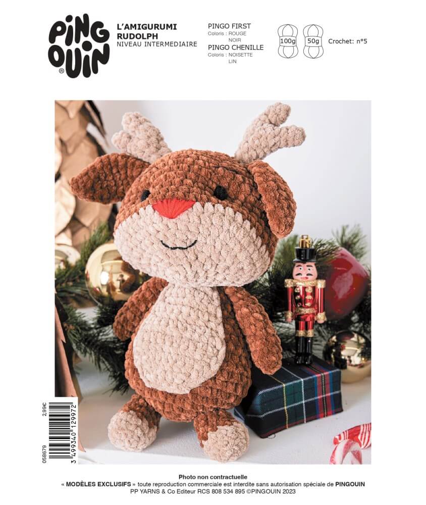 E-MODELE DECO - AMIGURUMI RUDOLPHE - PINGOUIN