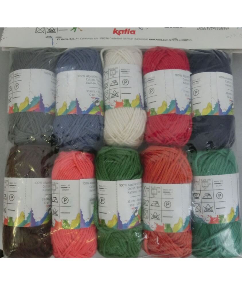 10 mini-pelotes Amigurumi N° 4 couleurs 10 G X 10 - Katia 10 mini-pelotes Amigurumi N° 4 couleurs 10 G X 10 - Katia