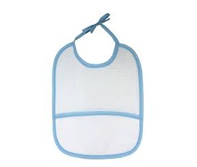Bavoir nid d'abeille à broder 25 x 22 cm bleu, blanc ou rose