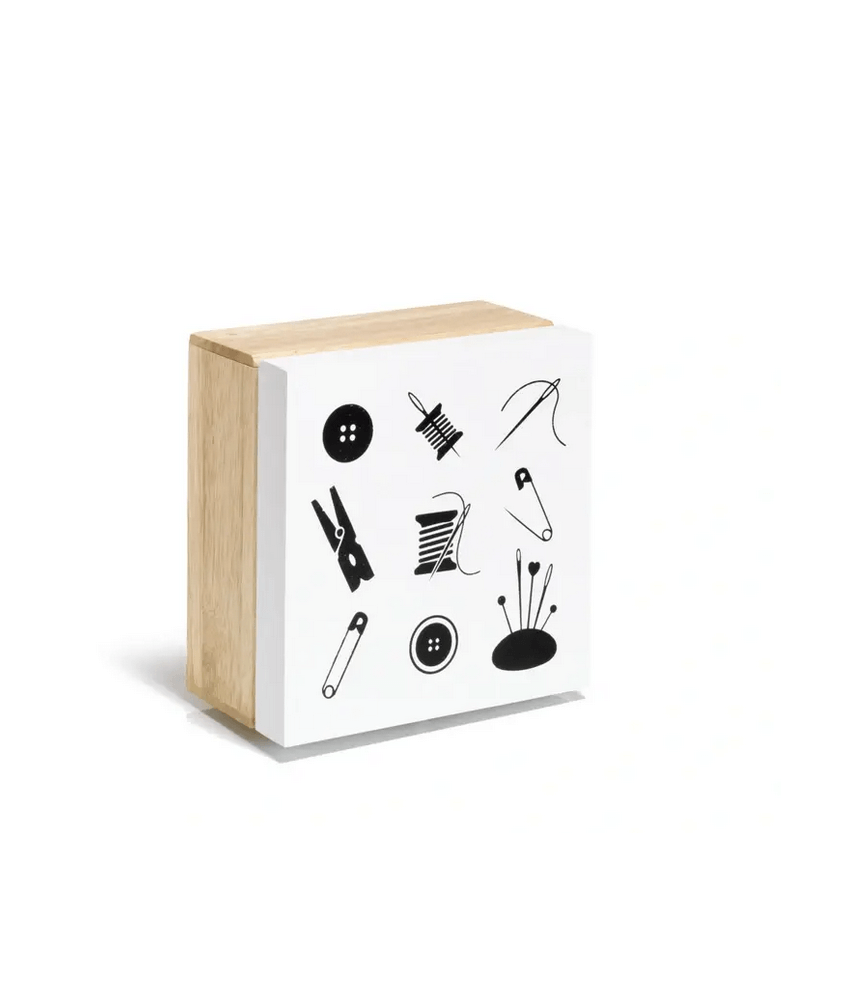 Coffret en Bois motif couture - Prym - Élégance et Organisation dans un Design Raffiné