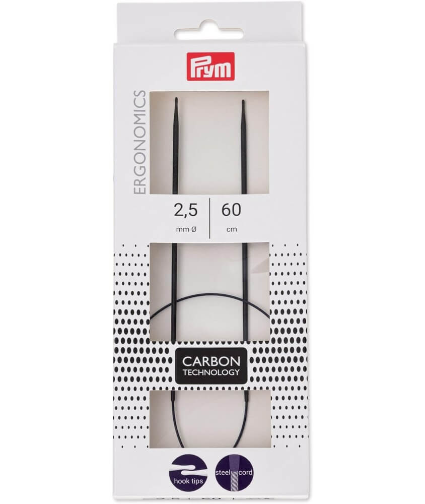Aiguilles à tricoter circulaires ergonomiques Prym Carbon - 2,5 mm x 60 cm - Prym