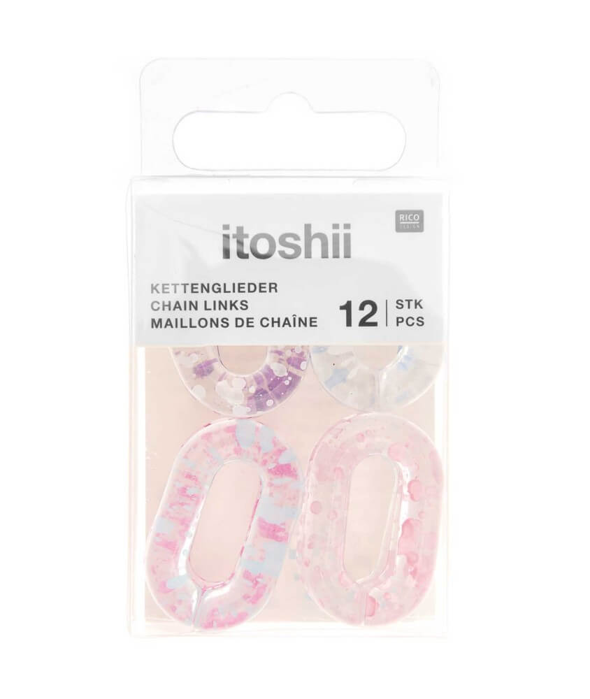 Lot de 12 Maillons de Chaîne Eclaboussure Itoshii - 19 x 31 x 5 mm - Rico Design