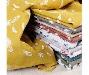 Tissu coton plumes