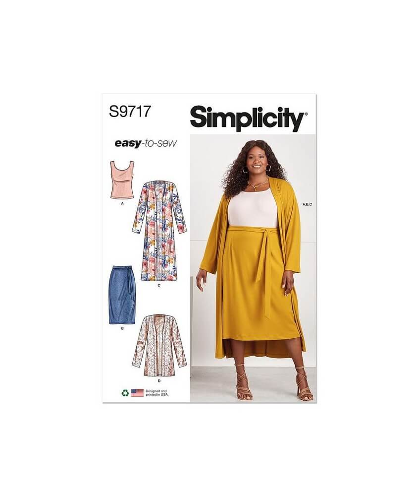 Patron Simplicity 9717 - Haut en tricot du 48 au 66 FR