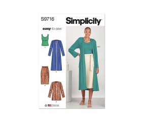 Patron Simplicity 9716 - Haut en tricot du 32 au 48 FR