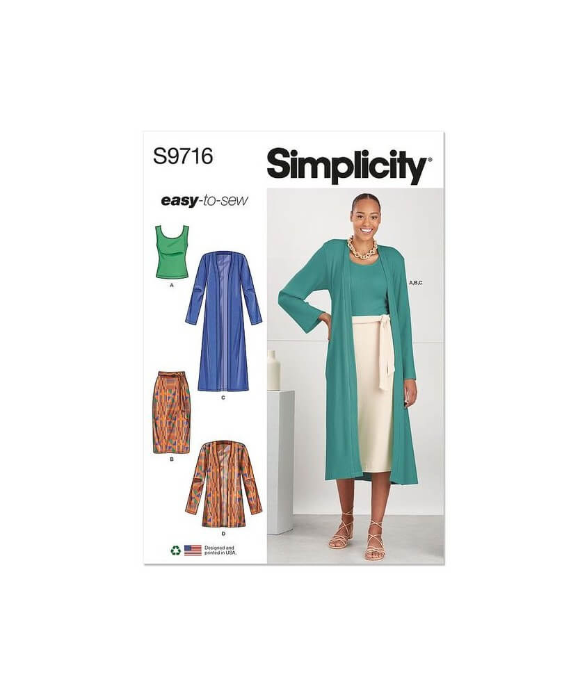 Patron Simplicity 9716 - Haut en tricot du 32 au 48 FR