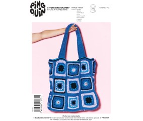 E-MODELE FEMME - LE TOTE BAG GRANNY PRINTEMPS DENIM - PINGOUIN