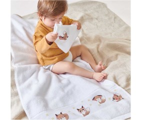 Serviette bébé 50x100 à broder - Rico Design