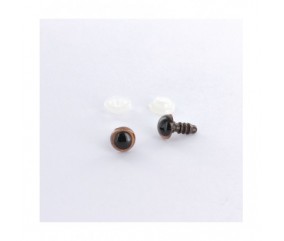 Oeil sécurité BRUN pour peluches diam.7mm en lot de 10 pièces - 3bCom