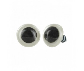Oeil sécurité NOIR/BLANC pour peluches diam. 14mm en lot de 40 pièces - 3bCom