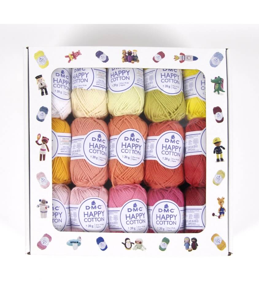 Lot de 30 pelotes Amigurumi HAPPY COTTON 20 gr - Dmc