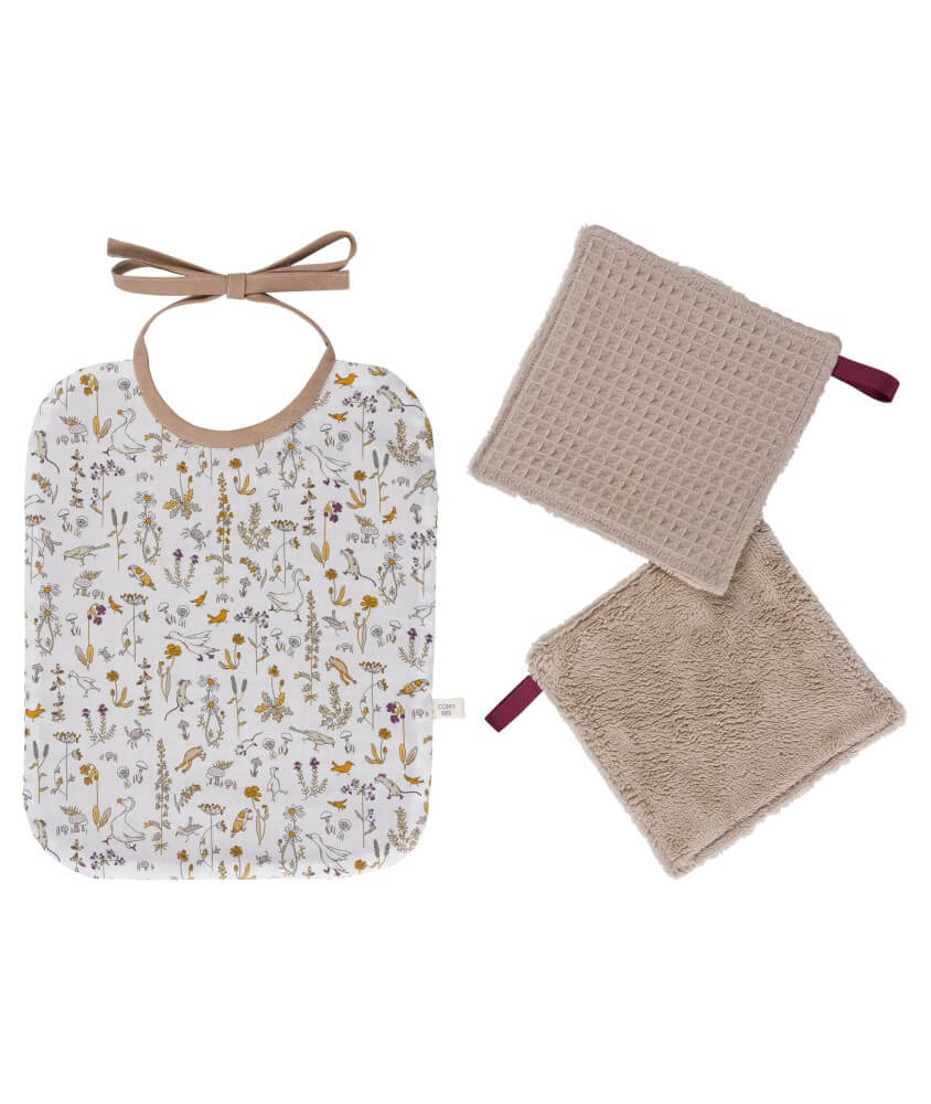 Kit couture premier repas, bavoir en tissu Liberty ® Milo - niveau débutant
