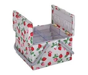 Boîte de Couture "Fraise" - Double ouverture - 25x25x17cm - Hobby gift
