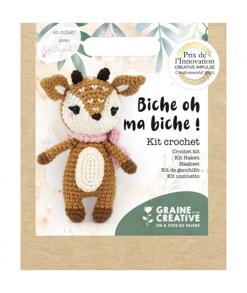 Kit Crochet Amigurumi Biche oh ma biche! - Graine Créative