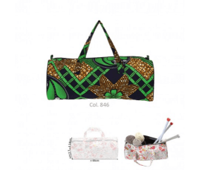 Sac à ouvrage Vert et Or - 44x17x14 cm - Collection Les merveilles d'Alice