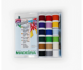 Boîte de 18 bobines de fils à broder Frosted Matt de Madeira – Le premier fil à broder vraiment mat au monde