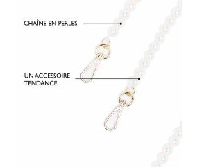 Longue Chaînes pour accessoire pochette, sac, vétement - Perles -  120 x 1 cm - DRAEGER