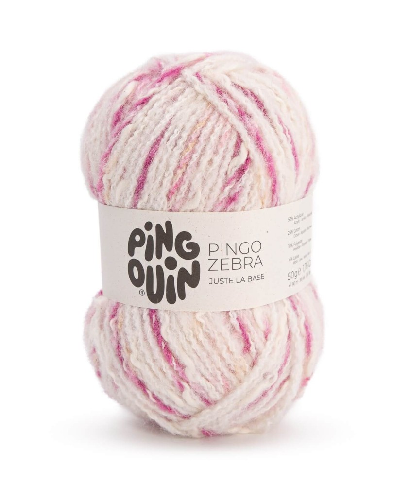 Pelote à tricoter PINGO ZEBRA – Pingouin - Cherry