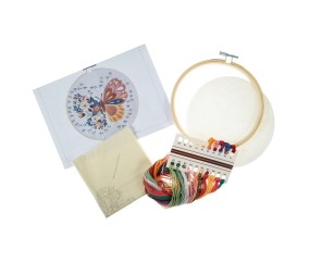 Kit de broderie avec cercle en bois de  15cm de diamètre - Trimits