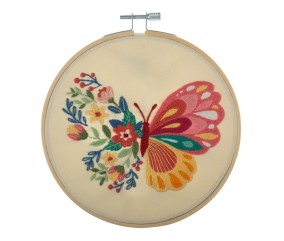 Kit de broderie avec cercle en bois de  15cm de diamètre - Trimits